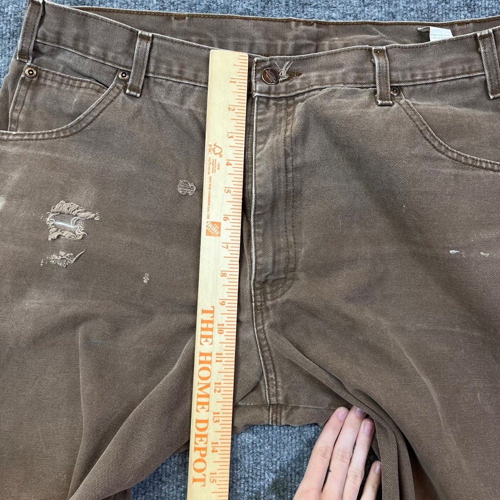 Dickies Carpenter Pants Men's Brown Canvas High Rise Relaxed Workwear - 38X29.5 - Picture 4 of 16